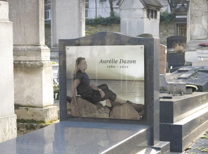 Plaque spéciale en verre monument funéraire