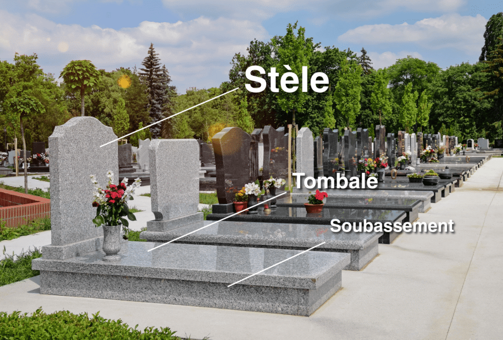 Différence stèle pierre tombale